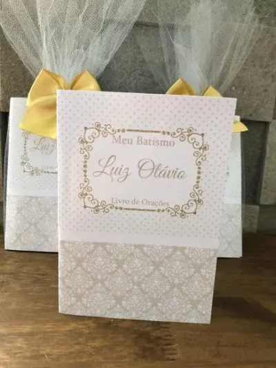 Livro de orações luxo com foto para batismo - artesanato de Fina Essência Papelaria Personalizada