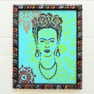 Quadro Frida Popstar 2 - artesanato de Estudio Bananeira
