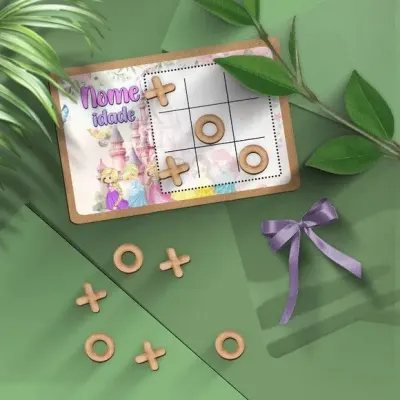 Jogo da Velha - Princesas Disney Personalizado - artesanato de Mi Papelaria Criativa