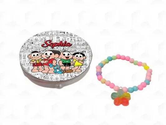 Latinha com Pulseira Turma da Monica Personalizada - artesanato de creativitybynina