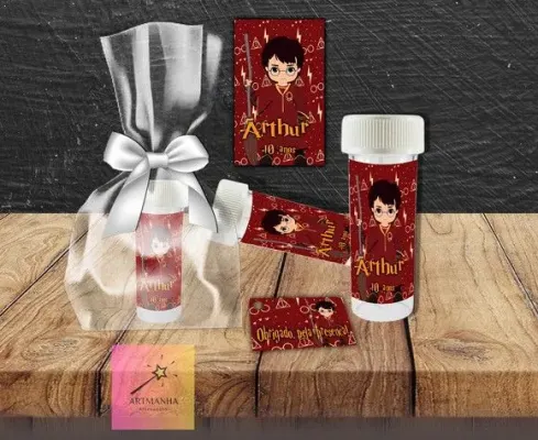Bolha de Sabão Harry Potter Personalizada - artesanato de Artmanha Lembrancinhas
