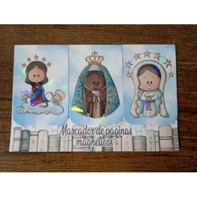 Marcador de Página Magnético Kit 2 "3 Marias" - artesanato de Emejhu Personalizados