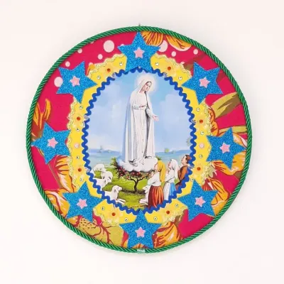 Quadro N. S. de Fátima - artesanato de Estudio Bananeira