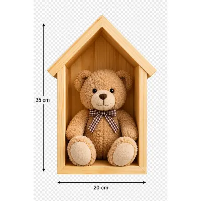Casinha decorativa de parede infantil em madeira pinus 35x20 - artesanato de Bebice Utilidades