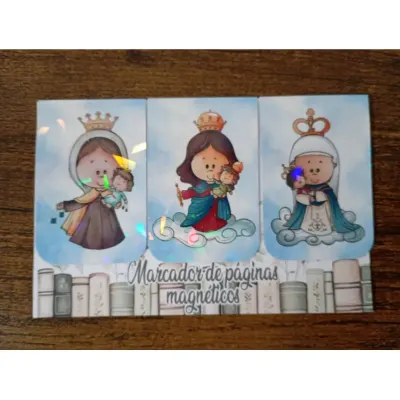 Marcador de Página Magnético Kit 4 "3 Marias" - artesanato de Emejhu Personalizados