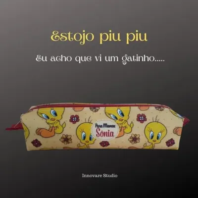 Estojo escolar piu piu - artesanato de Innovare Studio