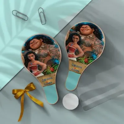 Raquete Ping Pong - Moana Personalizada - artesanato de Mi Papelaria Criativa