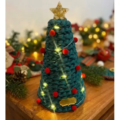 Mini Árvore de Natal em Crochê - artesanato de Ateliê Fabi Souza