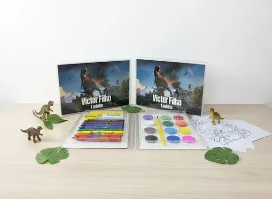 Estojo de Pintura - Dinossauro Personalizado - artesanato de Mi Papelaria Criativa