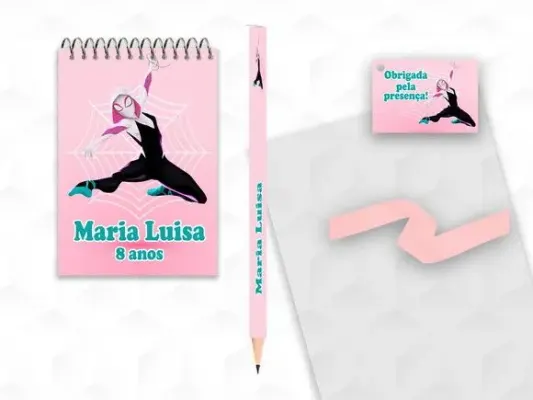 Bloquinho com Lápis Gwen Personalizado - artesanato de creativitybynina