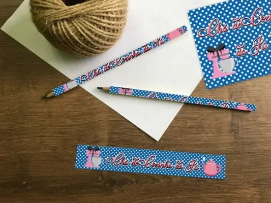 Lápis Chá de Cozinha Personalizado - artesanato de Mi Papelaria Criativa