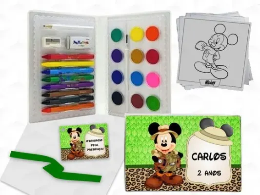 Estojo de Pintura Mickey Safari Personalizado - artesanato de creativitybynina