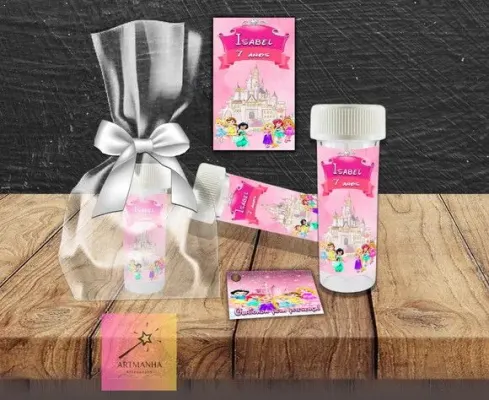 Bolha de Sabão Princesas Baby Personalizada - artesanato de Artmanha Lembrancinhas