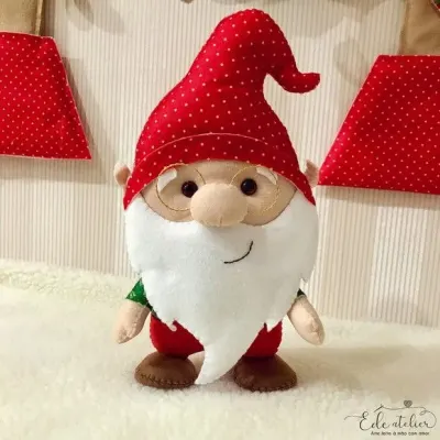 Gnomo Natalino em Feltro - artesanato de edeatelier