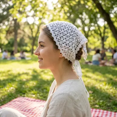 Lenço bandana em crochê
