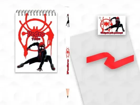 Bloquinho com Lápis Aranha Verso Personalizado - artesanato de creativitybynina