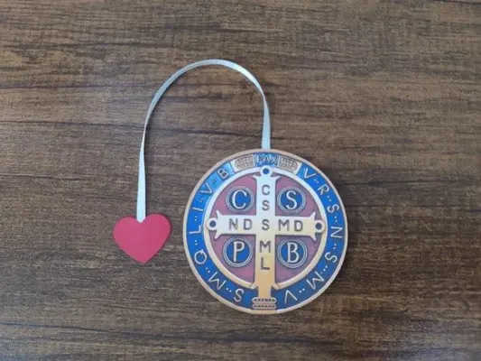 Marcador de Página 7 cm - Medalha de São Bento Cor - artesanato de Emejhu Personalizados