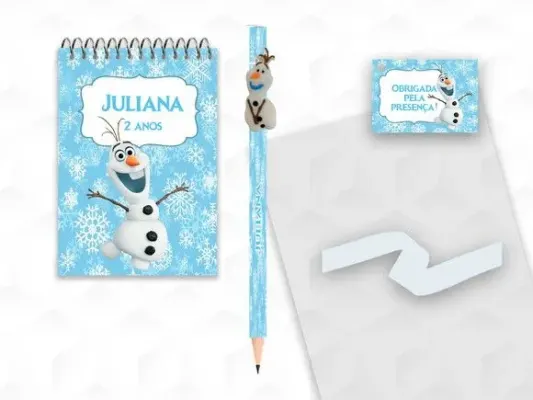 Bloquinho com Aplique Olaf Personalizado - artesanato de creativitybynina