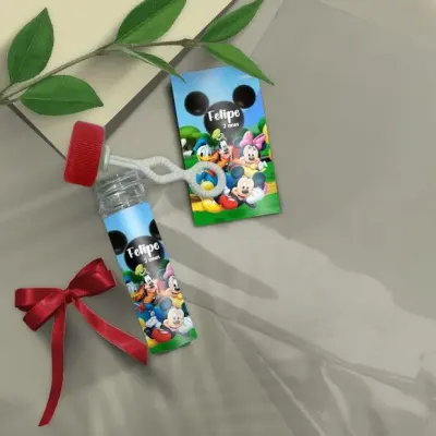 Bolha de Sabão - Turma do Mickey Personalizado - artesanato de Mi Papelaria Criativa