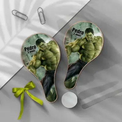 Raquete Ping Pong - Hulk - artesanato de Mi Papelaria Criativa