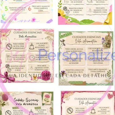 Frases Cuidados Velas Png Arte Digital - artesanato de Bela Personalize JRS