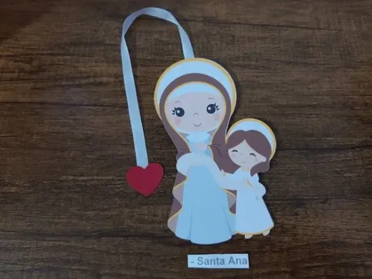 Marcador de Página 10 cm - Santa Ana em Pé - artesanato de Emejhu Personalizados