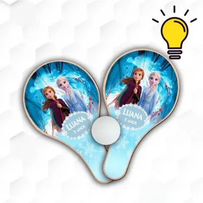 Raquete Ping Pong Frozen Personalizada - artesanato de Mi Papelaria Criativa