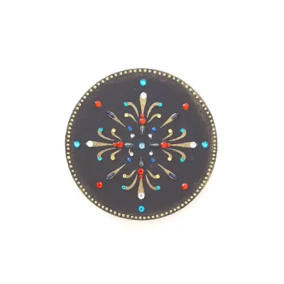 Mandala Indiana Preta - artesanato de Estudio Bananeira