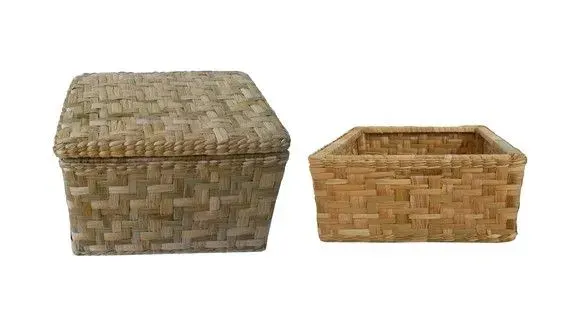 Kit 3 Taboa Caixa Natural 40x40x30 e 2 Gavetas 35x28x14 - artesanato de Mundo Urbano