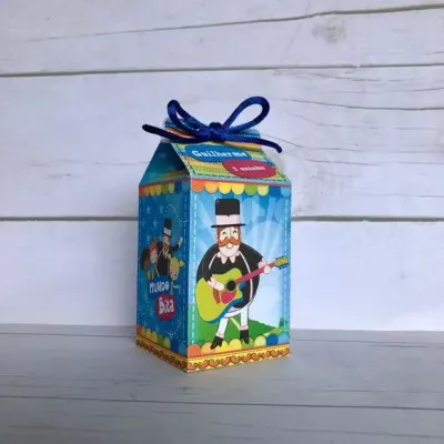 Mini Caixa Milk Mundo Bita - artesanato de Fina Essência Papelaria Personalizada