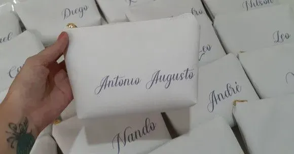 Necessaire personalizada - padrinhos - artesanato de Innovare Studio