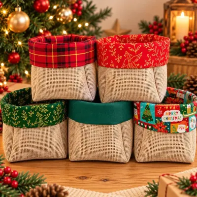 Cachepô 15cm Natal e Ocasiões - Centro de Mesa e Lembrancinha - artesanato de Craft.Mimo