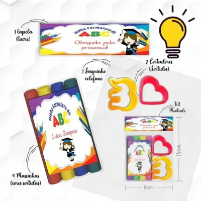 Massinha Modelar Abc Personalizada - artesanato de Mi Papelaria Criativa