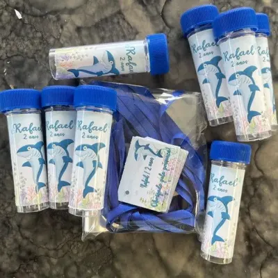 Bolha de Sabão Tubarão Personalizada - artesanato de Artmanha Lembrancinhas