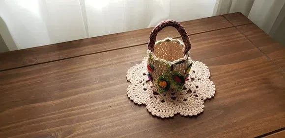 Capa de Crochê para Frutas - Marfim - artesanato de Mari Crochê feito com carinho!