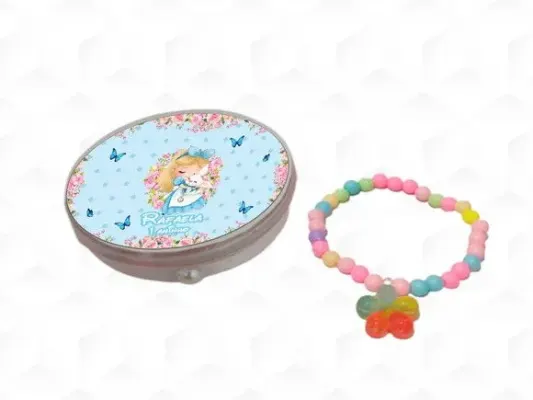 Latinha + Pulseira Alice no Pais da Maravilha Personalizada - artesanato de creativitybynina