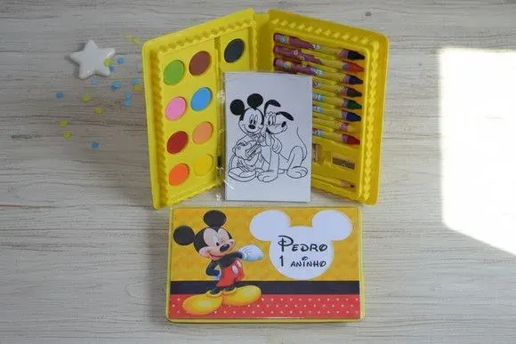 Estojo de Pintura - Mickey Personalizado - artesanato de Mi Papelaria Criativa
