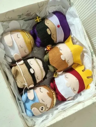 Kit Pingentes para Árvore de Natal em Feltro Nº 04 - artesanato de edeatelier