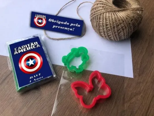 Massinha Modelar Capitão América Personalizada - artesanato de Mi Papelaria Criativa