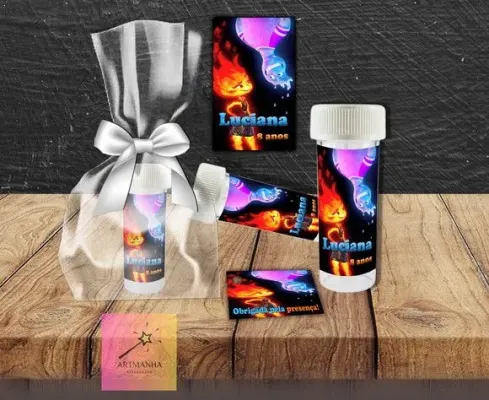 Bolha de Sabão Elementos Personalizada - artesanato de Artmanha Lembrancinhas