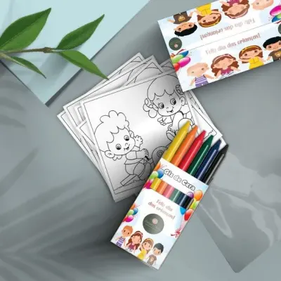 Kit Giz de Cera - Dia das Crianças Personalizado - artesanato de Mi Papelaria Criativa