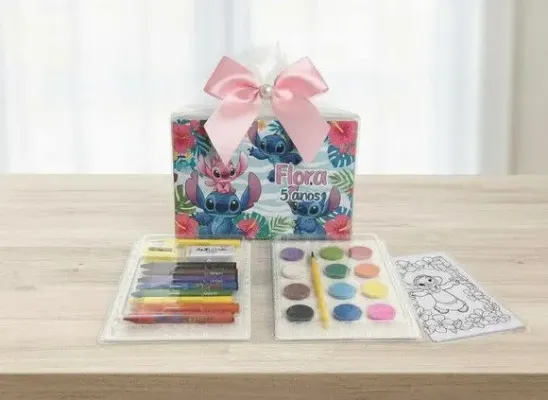 Estojo de Pintura - Stitch Personalizado - artesanato de Mi Papelaria Criativa