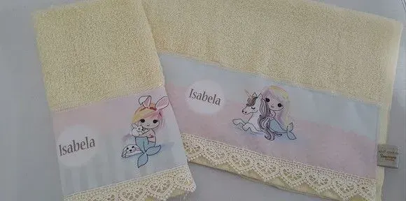 Toalha de Mão Personalizada Unicórnio - artesanato de Innovare Studio