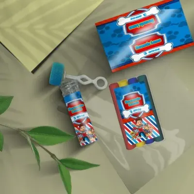 Kit Massinha + Bolha - Patrulha Canina Personalizado - artesanato de Mi Papelaria Criativa