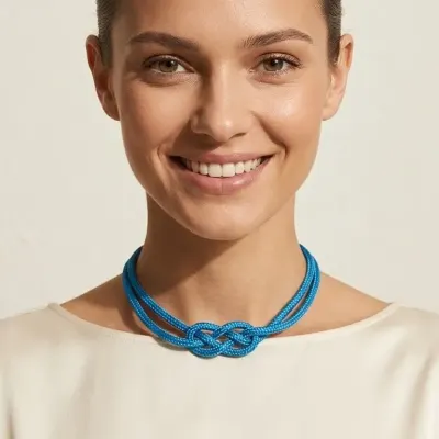Colar em corda náutica - artesanato de Abbracio Bijoux