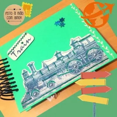 Álbum Viagem de Trem - artesanato de Ateliê de Criação Usina Caseira