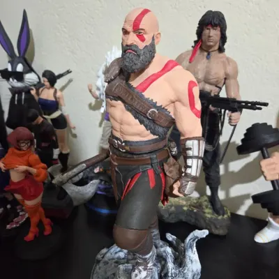 kratos god of war estátua 35 cm Deus Da Guerra - artesanato de 3D BILLA