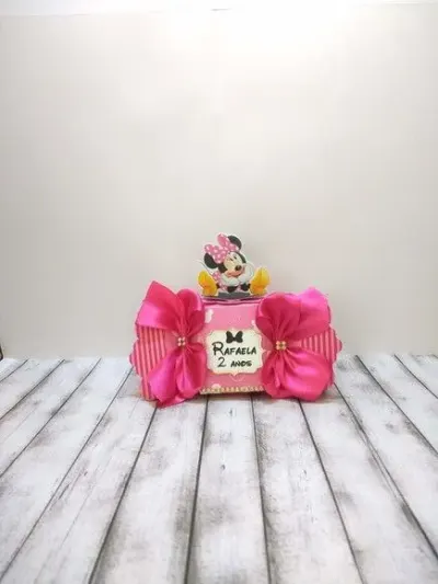 Caixa Bala Minnie Rosa - artesanato de Fina Essência Papelaria Personalizada