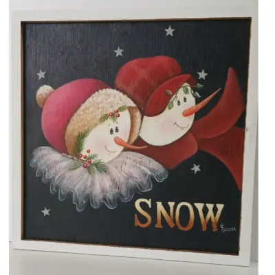 Quadro Decorativo Casal Snow - artesanato de Flor Seca Casa e Ambiente