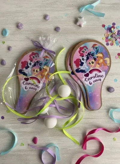 Raquete Ping Pong - My Little Poney Personalizado - artesanato de Mi Papelaria Criativa